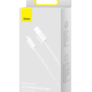 CABLU alimentare si date Baseus Dynamic Series, Fast Charging Data Cable pt. smartphone, USB la Lightning Iphone 2.4A, 1m, braided, alb 