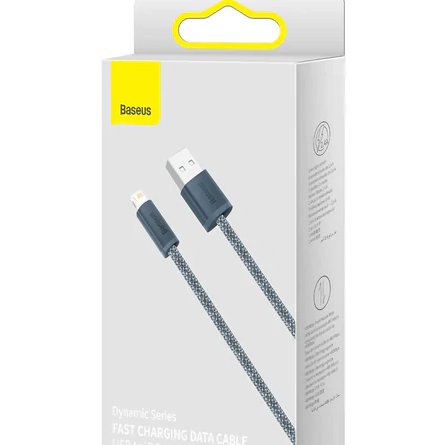 CABLU alimentare si date Baseus Dynamic Series, Fast Charging Data Cable pt. smartphone, USB la Lightning Iphone 2.4A, 1m, braided, gri 