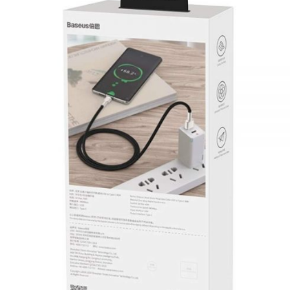 CABLU alimentare si date Baseus Cafule Series, Fast Charging Data Cable pt. smartphone, USB la USB Type-C 66W, braided, 1m, negru 