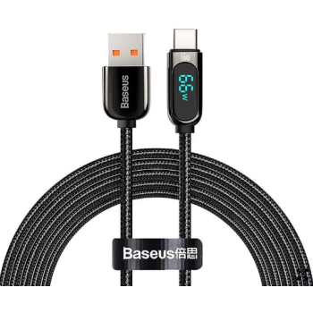 CABLU alimentare si date Baseus Display, Fast Charging Data Cable pt. smartphone, USB la USB Type-C 66W, braided, 1m, negru 