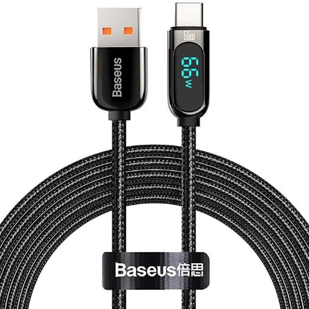 CABLU alimentare si date Baseus Display, Fast Charging Data Cable pt. smartphone, USB la USB Type-C 66W, braided, 1m, negru 