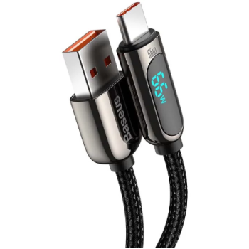 CABLU alimentare si date Baseus Display, Fast Charging Data Cable pt. smartphone, USB la USB Type-C 66W, braided, 1m, negru 