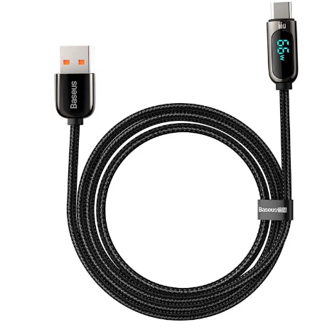CABLU alimentare si date Baseus Display, Fast Charging Data Cable pt. smartphone, USB la USB Type-C 66W, braided, 1m, negru 