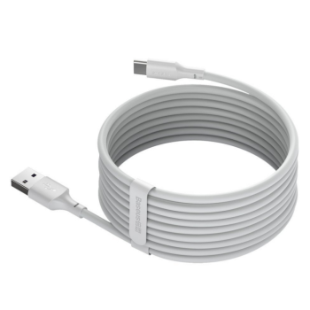 CABLU alimentare si date Baseus Simple Wisdom, Fast Charging Data Cable pt. smartphone, USB la USB Type-C 5A (2buc/set), 1.5m, alb 