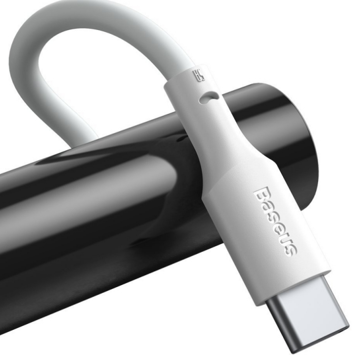 CABLU alimentare si date Baseus Simple Wisdom, Fast Charging Data Cable pt. smartphone, USB la USB Type-C 5A (2buc/set), 1.5m, alb 