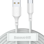CABLU alimentare si date Baseus Simple Wisdom, Fast Charging Data Cable pt. smartphone, USB la USB Type-C 5A (2buc/set), 1.5m, alb 