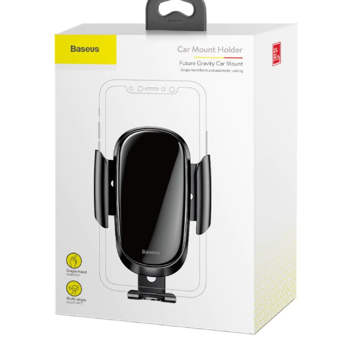 SUPORT AUTO Baseus Future Gravity pt SmartPhone,fixare grila ventilatie,ofera posibilitatea reglarii unghiului de vizionare pe verticala si orizontala (360 de grade),negru 