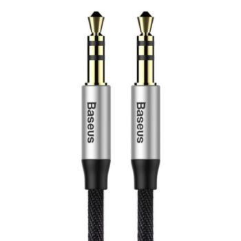CABLU AUDIO Baseus Yiven, 1 x Jack 3.5mm (T) la 1 x Jack 3.5mm (T), lungime cablu 1m, gri/negru 