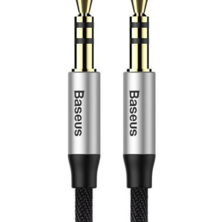 CABLU AUDIO Baseus Yiven, 1 x Jack 3.5mm (T) la 1 x Jack 3.5mm (T), lungime cablu 1m, gri/negru 