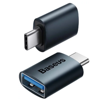 ADAPTOR Baseus Ingenuity Series Mini OTG,  USB 3.1 (M) la USB Type-C (T), corp metalic, albastru 