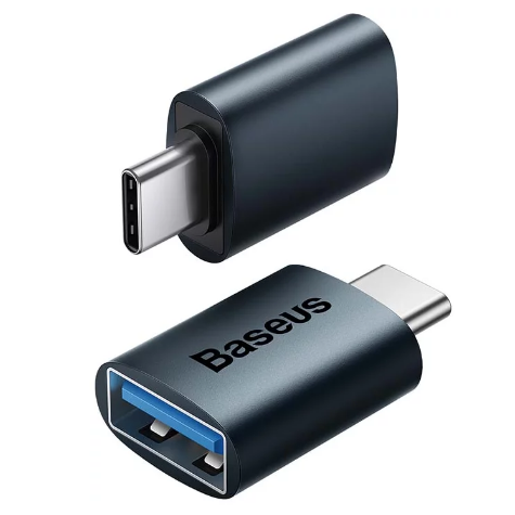 ADAPTOR Baseus Ingenuity Series Mini OTG,  USB 3.1 (M) la USB Type-C (T), corp metalic, albastru 
