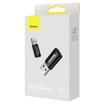 ADAPTOR Baseus Ingenuity Series Mini OTG, USB Type-C (M) la USB 3.1 (T), corp metalic, negru 