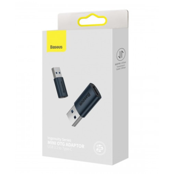 ADAPTOR Baseus Ingenuity Series Mini OTG, USB Type-C (M) la USB 3.1 (T), corp metalic, albastru 