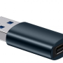 ADAPTOR Baseus Ingenuity Series Mini OTG, USB Type-C (M) la USB 3.1 (T), corp metalic, albastru 