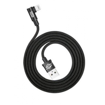 CABLU alimentare si date Baseus MVP, Fast Charging Data Cable pt. smartphone, USB la Lightning iPhone 2A unghi 90 grade, brodat, 1m, negru 