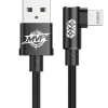 CABLU alimentare si date Baseus MVP, Fast Charging Data Cable pt. smartphone, USB la Lightning iPhone 2A unghi 90 grade, brodat, 1m, negru 