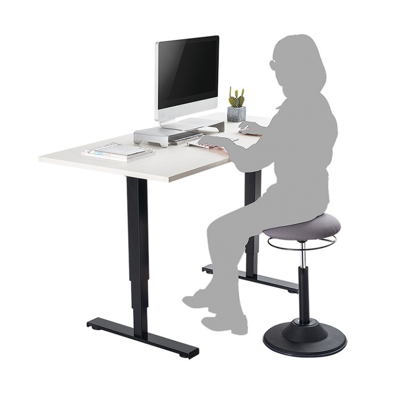 Scaun ergonomic reglabil pe inaltime, tapitat, reglare arc cu gaz, black, 