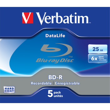 BD-R SL VERBATIM 25GB, viteza 6x, 5 buc, Jewel Case, 