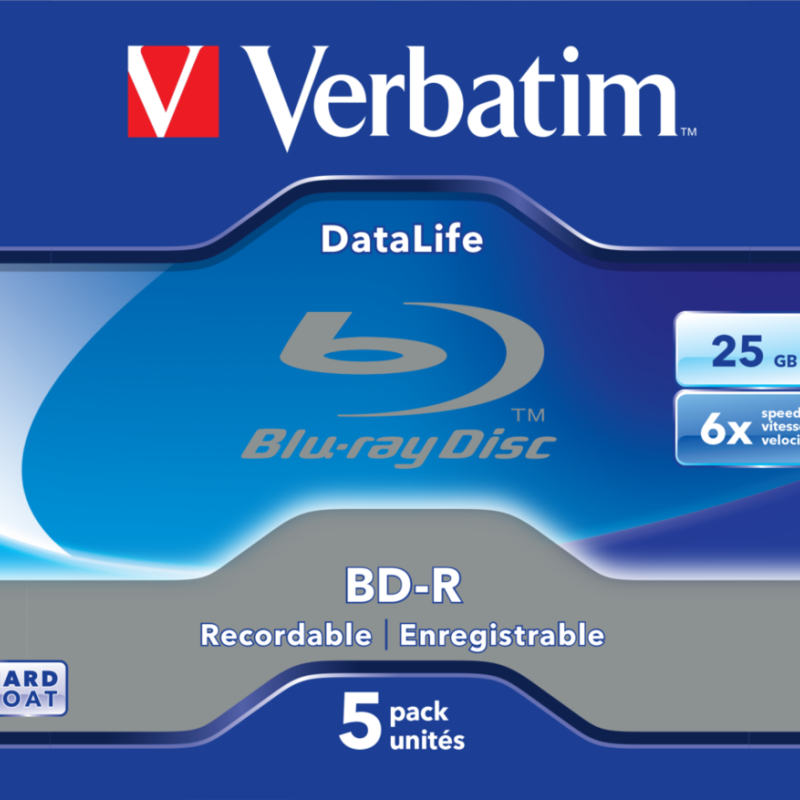 BD-R SL VERBATIM 25GB, viteza 6x, 5 buc, Jewel Case, 
