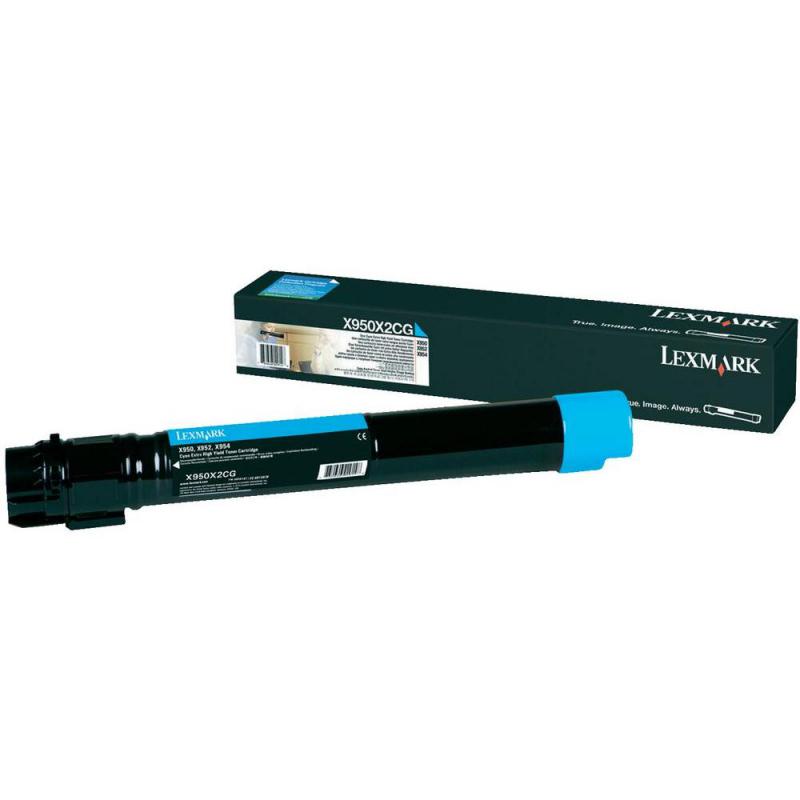 Toner Original Lexmark Cyan, X950X2CG, pentru X950|X952|X954, 22K, (timbru verde 1.2 lei) , 