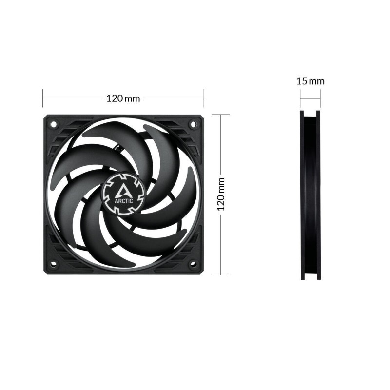 VENTILATOR ARCTIC PC, P12 SLIM PWM PST , 120x120x25mm, w/ PWM & cablu PST, low noise FD bearing, high static pressure, 