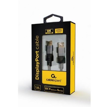 CABLU video GEMBIRD, DisplayPort (T) la DisplayPort (T), 1.8m, DP 1.4, premium, conectori auriti, rezolutie maxima 8K (7680 x 4320) la 60 Hz, negru, 