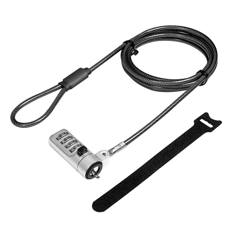 CABLU securitate LOGILINK pt. notebook, slot Wedge (Noble Lock), cifru cu patru discuri, cablu otel, 
