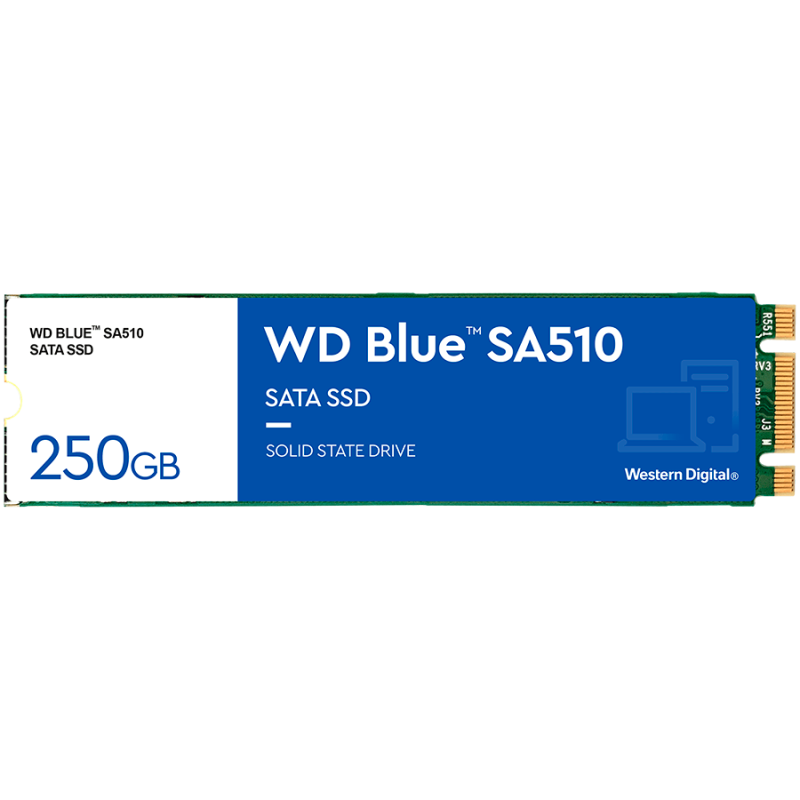 WD Blue SA510 SSD 250GB M.2 2280 SATA III 6Gb/s internal single-packed, 