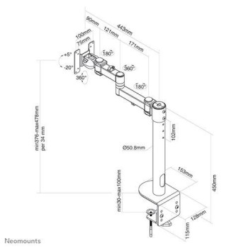 Neomounts Screen TV Desk Clamp Full Mot 10