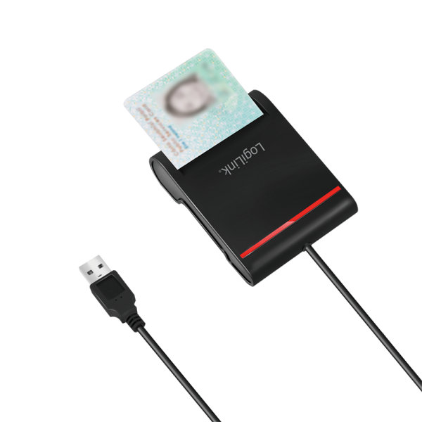 CITITOR DE CARDURI LOGILINK, pentru smart ID, USB 2.0, 0.9m, negru, 