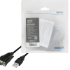 CABLU USB LOGILINK adaptor, USB 2.0 (T) la Serial DB9M (9-pin)(RS232)(T), 1.5m, negru, 