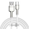 CABLU alimentare si date Baseus Cafule Metal, Fast Charging Data Cable pt. smartphone, USB la USB Type-C 66W, 2m, alb 