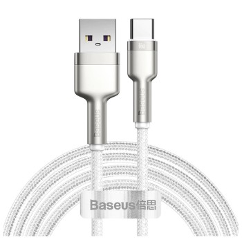 CABLU alimentare si date Baseus Cafule Metal, Fast Charging Data Cable pt. smartphone, USB la USB Type-C 66W, 2m, alb 