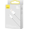 CABLU alimentare si date Baseus Dynamic, Fast Charging Data Cable pt. smartphone, USB la USB Type-C 100W, brodat, 1m, alb 