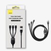 CABLU alimentare si date Baseus Flash Series 2 One-for-three Retractable,pt smartph,USB+USB Type-C la Micro-USB+Lightning+USB Type-C 100W,1.2m,negru 