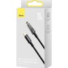CABLU alimentare si date Baseus Explorer, Fast Charging Data Cable pt. smartphone, USB Type-C la Lightning 20W, 2m,Auto Power-Off,negru transparent 