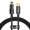 CABLU alimentare si date Baseus Explorer, Fast Charging Data Cable pt. smartphone, USB Type-C la Lightning 20W, 2m,Auto Power-Off,negru transparent 