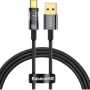 CABLU alimentare si date Baseus Explorer, Fast Charging Data Cable pt. smartphone, USB la USB Type-C 100W, 2m, Auto Power-Off, negru transparent 