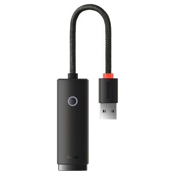 ADAPTOR RETEA Baseus Lite, USB 2.0 to RJ-45 10/100 Mbps Adapter, LED, negru 