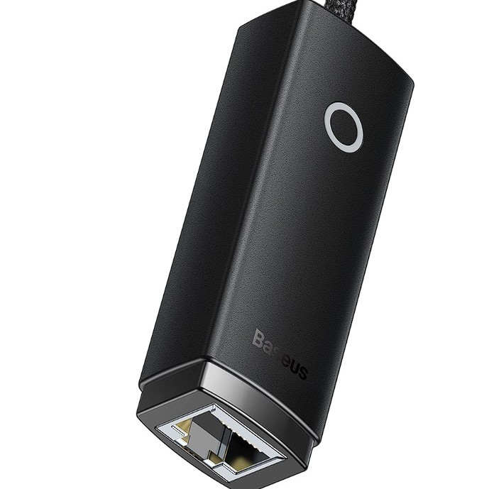 ADAPTOR RETEA Baseus Lite, USB 2.0 to RJ-45 10/100 Mbps Adapter, LED, negru 