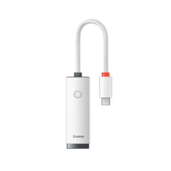 ADAPTOR RETEA Baseus Lite, USB Type-C to RJ-45 10/100 Mbps Adapter, LED, alb 