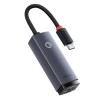 ADAPTOR RETEA Baseus Lite, USB Type-C to RJ-45 Gigabit LAN, metalic, LED, gri 