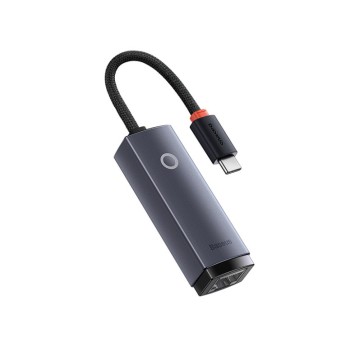 ADAPTOR RETEA Baseus Lite, USB Type-C to RJ-45 Gigabit LAN, metalic, LED, gri 
