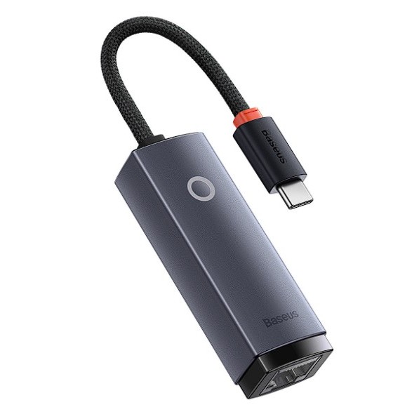ADAPTOR RETEA Baseus Lite, USB Type-C to RJ-45 Gigabit LAN, metalic, LED, gri 