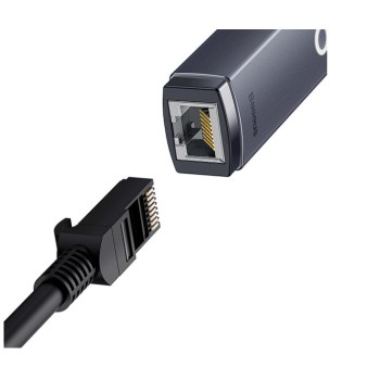 ADAPTOR RETEA Baseus Lite, USB Type-C to RJ-45 Gigabit LAN, metalic, LED, gri 