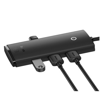 HUB extern Baseus Lite, porturi USB: USB 3.0 x 4, conectare prin USB 3.0, lungime 1m, negru, 