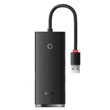 HUB extern Baseus Lite, porturi USB: USB 3.0 x 4, conectare prin USB 3.0, lungime 2m, negru, 