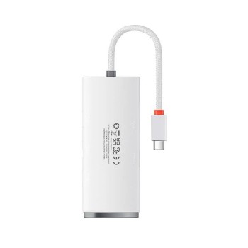HUB extern Baseus Lite, porturi USB: USB 3.0 x 4, conectare prin USB Type-C, lungime 1m, alb, 