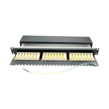 Patch panel 24 porturi ,1U, FTP Cat.5e, Krone+110 , suport de cabluri integrat - EMTEX, 