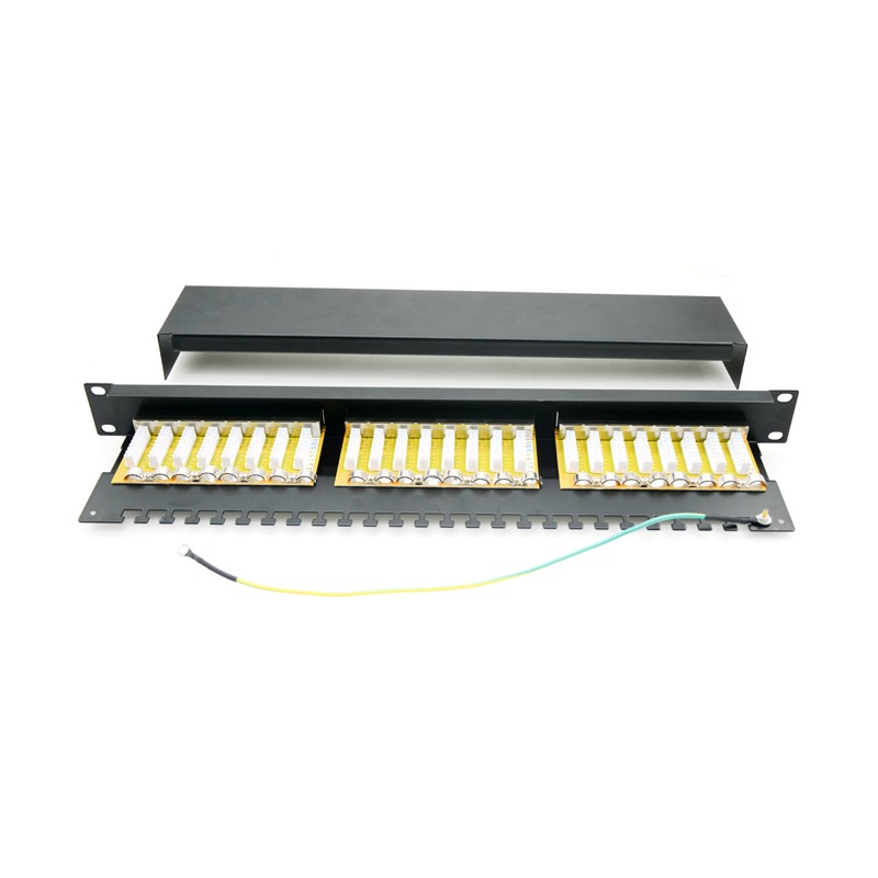 Patch panel 24 porturi ,1U, FTP Cat.5e, Krone+110 , suport de cabluri integrat - EMTEX, 